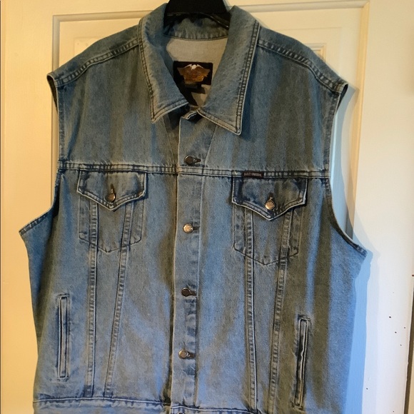 Harley Davidson Men’s Denim Vest - Picture 2 of 4